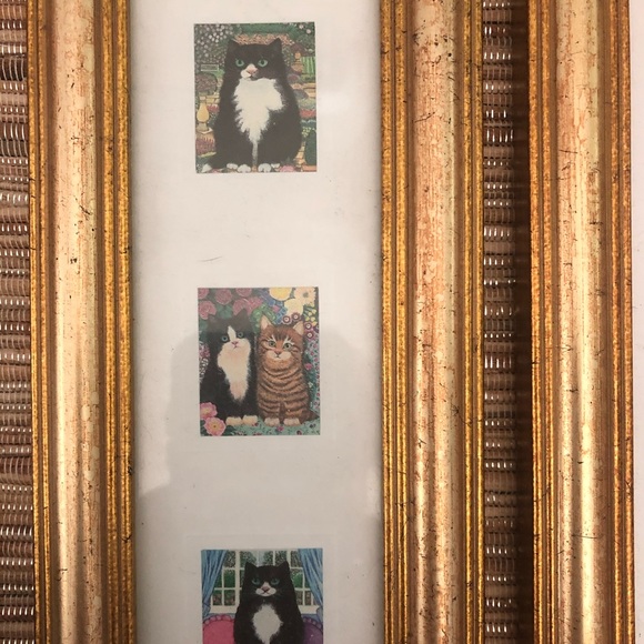 CAT LOVERS!  Set of 5 small wall art pieces - Picture 2 of 3